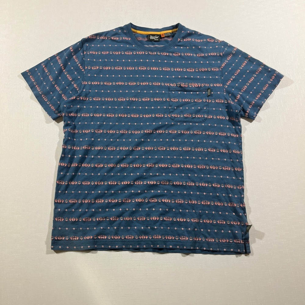 Austin‎ Howler Bros Pocket Tee Sz M Men Blue Southwestern Geometric Surf Outdoor
